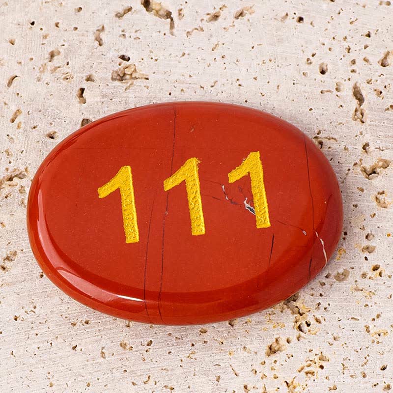 Buddha Stones Angel Numbers White Crystal Red Jasper Pink Crystal Green Aventurine Meditation Palm Stone