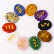 Buddha Stones Angel Numbers White Crystal Red Jasper Pink Crystal Green Aventurine Meditation Palm Stone