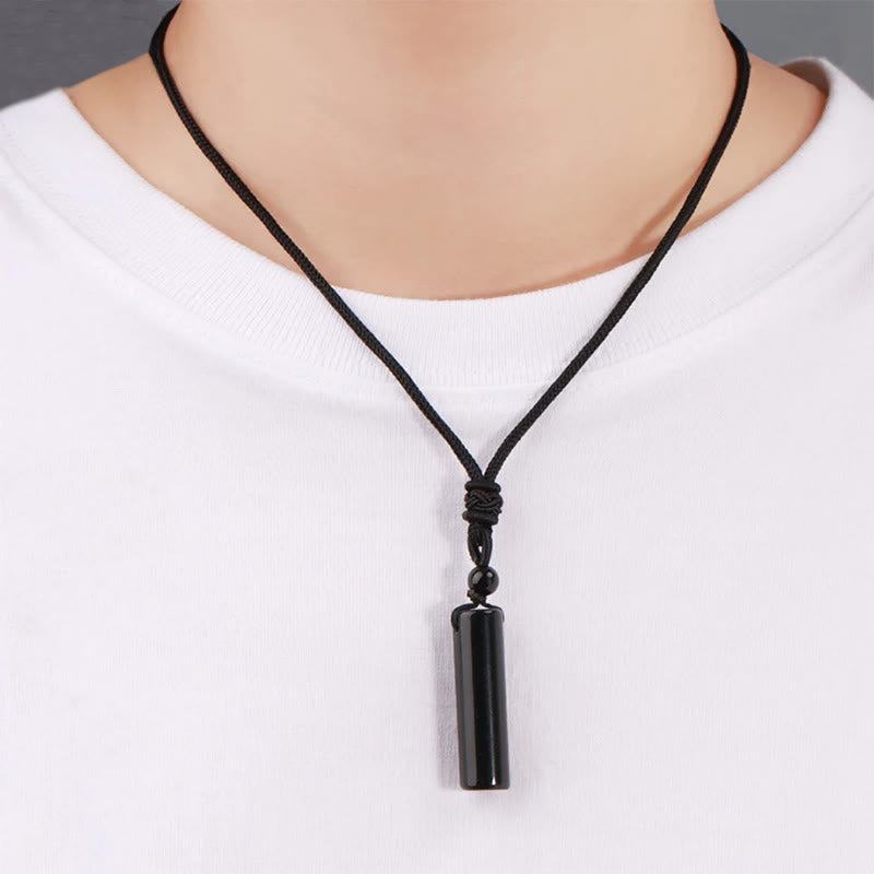 Buddha Stones Various Crystal Rose Quartz Green Aventurine Amethyst Cylinder Healing Necklace Pendant