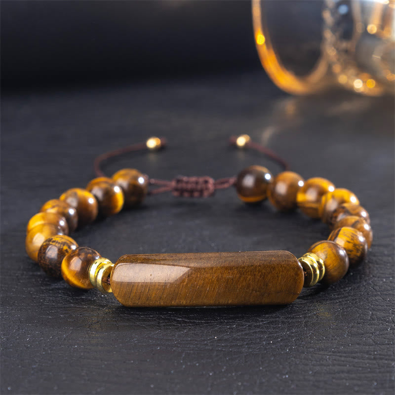 Buddha Stones Amethyst Green Aventurine Tiger Eye Strawberry Quartz Positive Transformation Bracelet