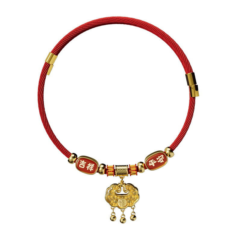 Buddha Stones Red String Bead Fu Character Luck Adjustable Cats Dogs Pet Collar