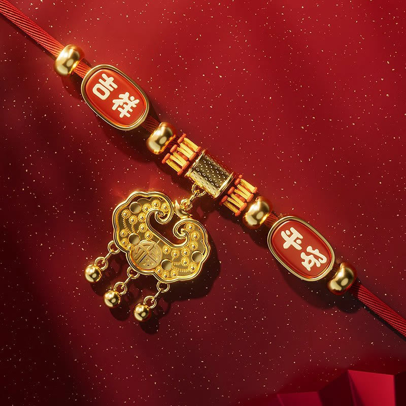 Buddha Stones Red String Bead Fu Character Luck Adjustable Cats Dogs Pet Collar