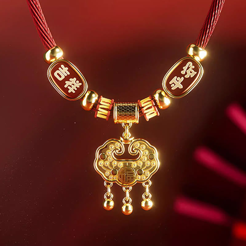 Buddha Stones Red String Bead Fu Character Luck Adjustable Cats Dogs Pet Collar