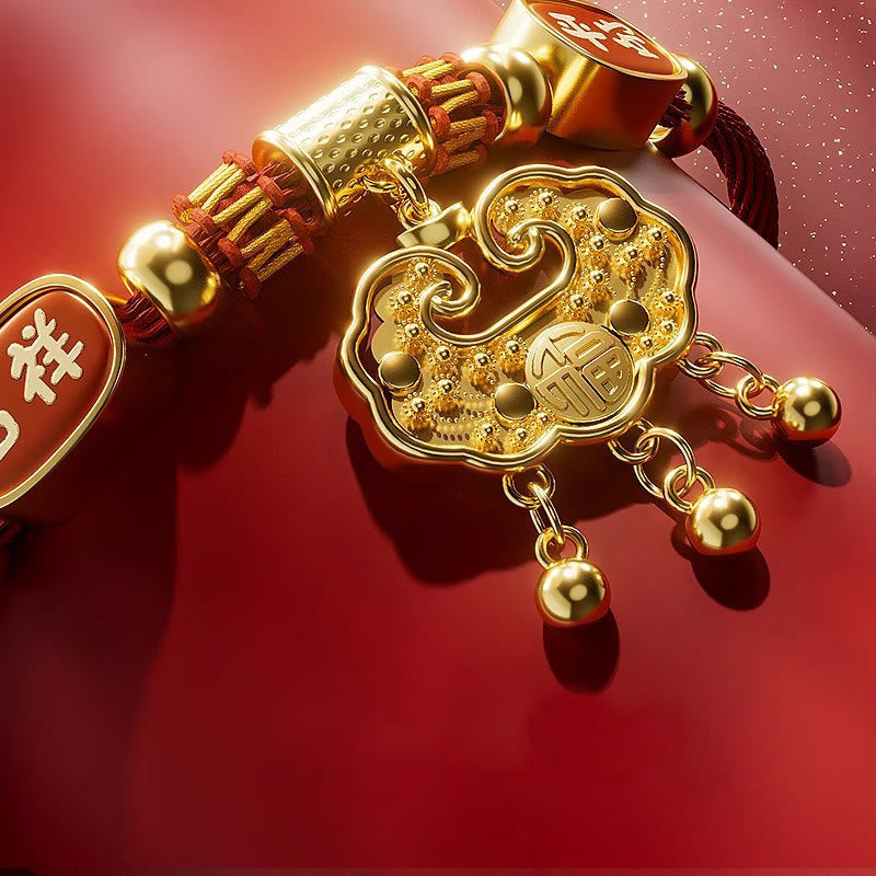 Buddha Stones Red String Bead Fu Character Luck Adjustable Cats Dogs Pet Collar