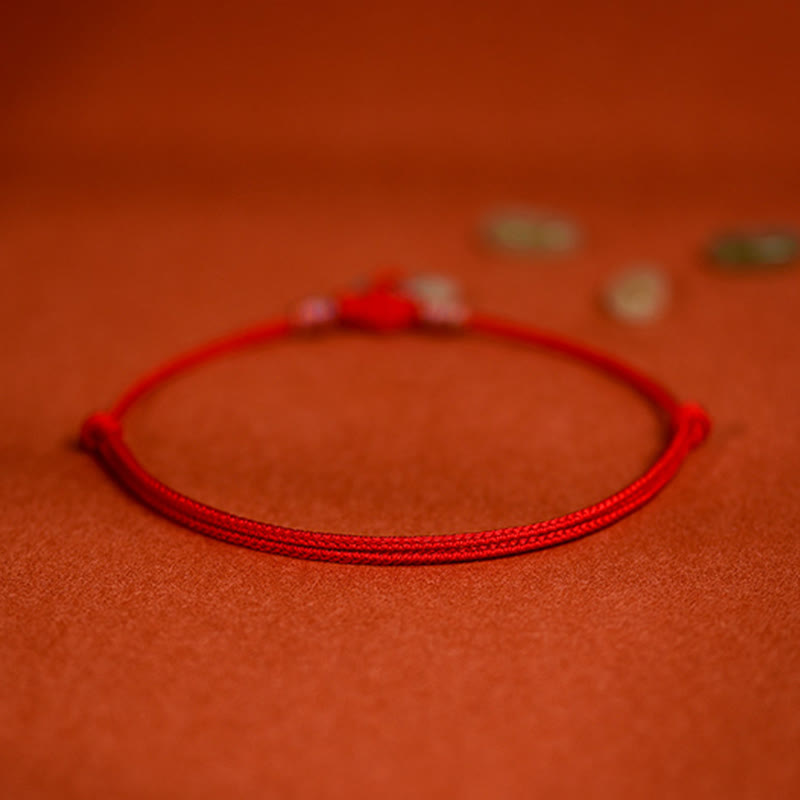 Buddha Stones Red String Plaited Jade Protection Adjustable Cats Dogs Pet Collar