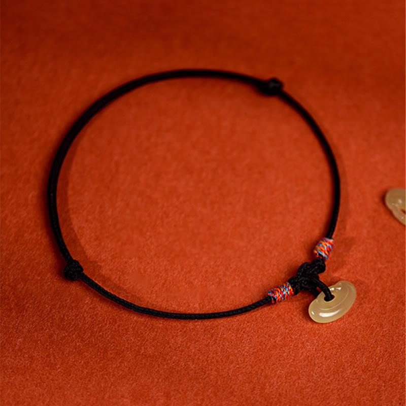 Buddha Stones Red String Plaited Jade Protection Adjustable Cats Dogs Pet Collar