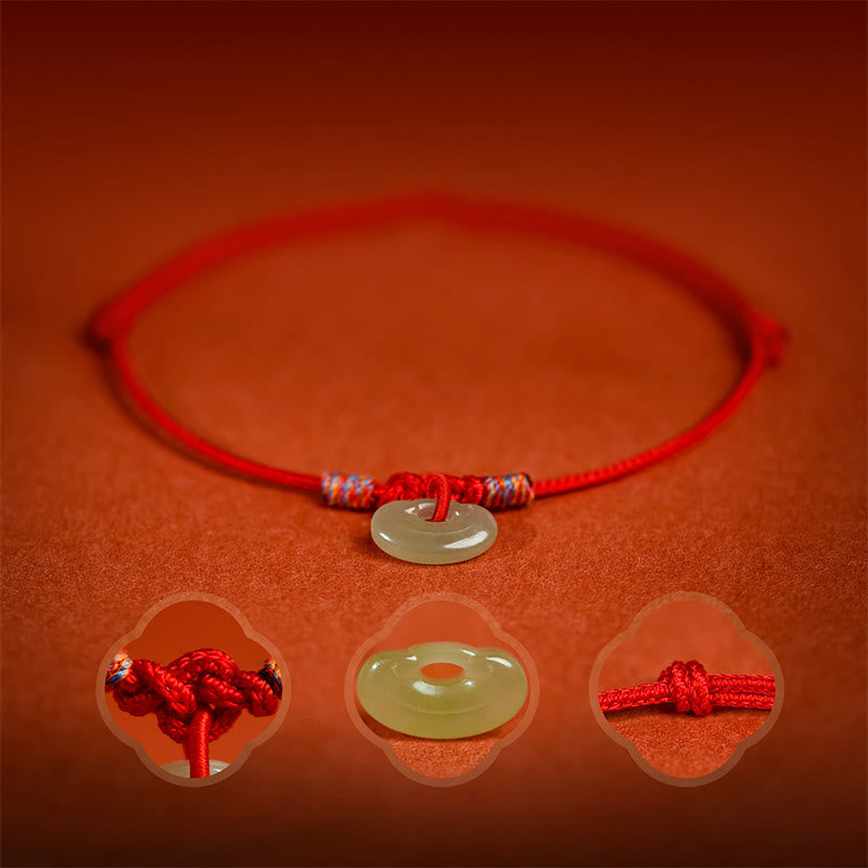 EverestArtstudios Red String Plaited Jade Protection Adjustable Cats Dogs Pet Collar