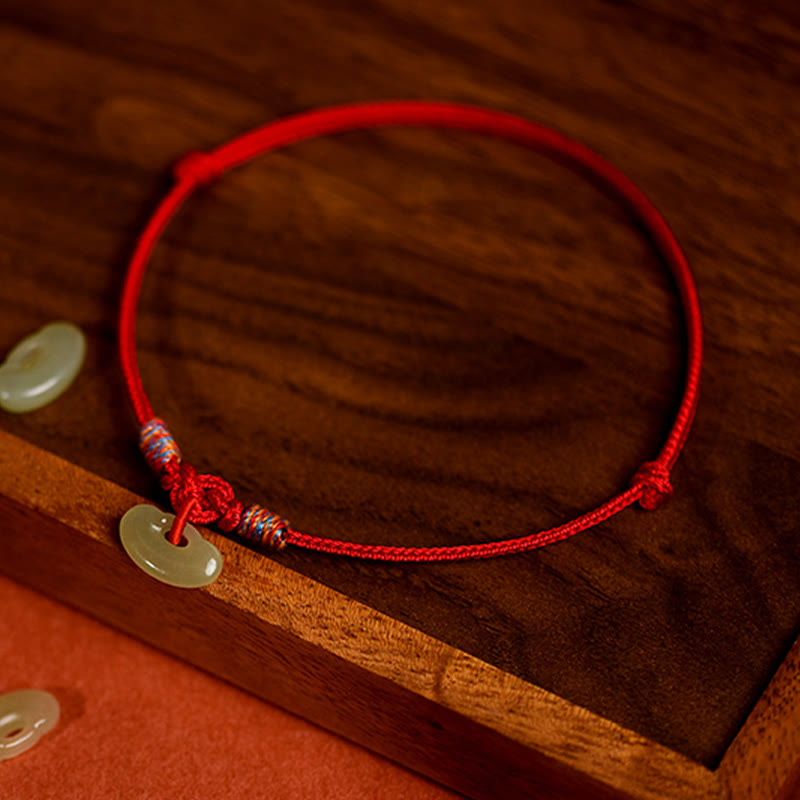 Buddha Stones Red String Plaited Jade Protection Adjustable Cats Dogs Pet Collar