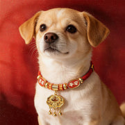 Buddha Stones Red String Bead Fu Character Luck Adjustable Cats Dogs Pet Collar
