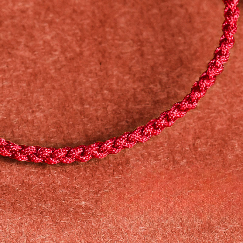 Buddha Stones Jade Flower Luck Copper Coin Red String Bracelet
