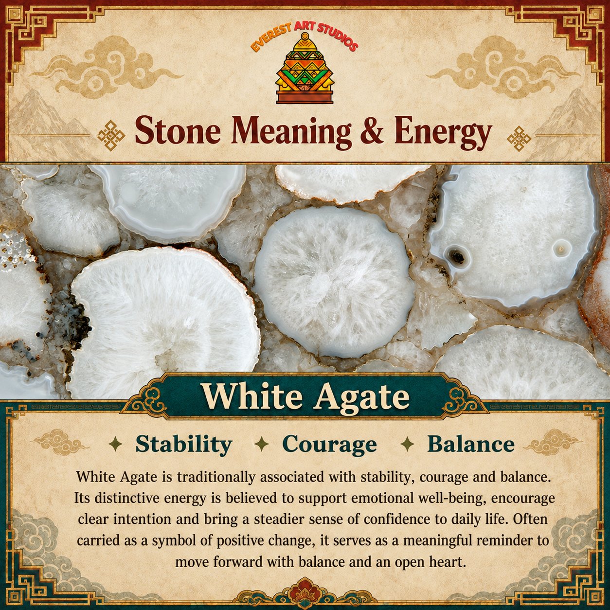 Everest Art Studios — white agate