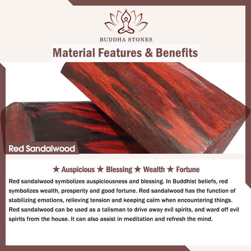 Buddha Stones Hand-Woven Red Sandalwood Blessing Braided Tassel Bracelet