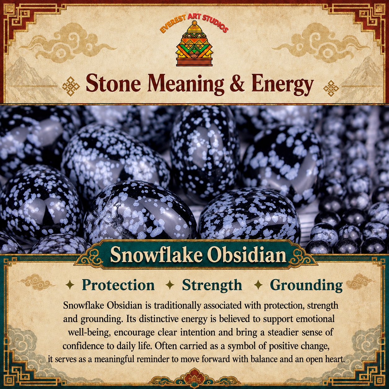Everest Art Studios — snowflake obsidian