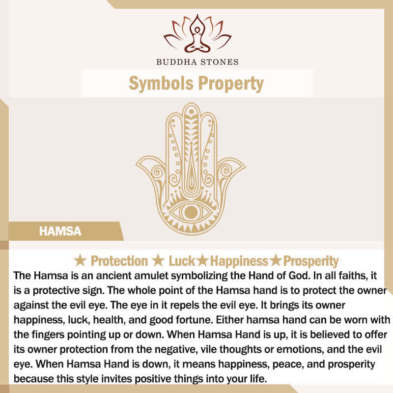 Buddha Stones Natural Black Obsidian Hamsa Palm Inlay Crystal Strength Necklace