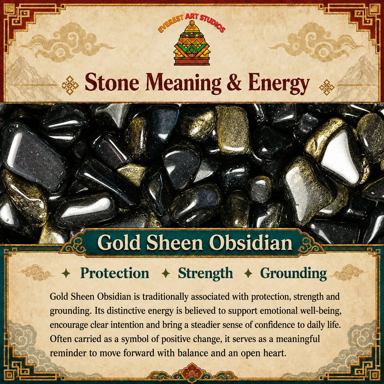 Everest Art Studios — gold sheen obsidian
