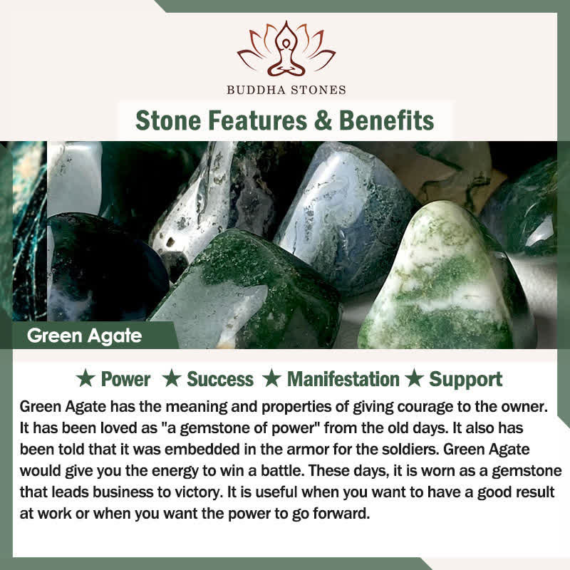 Buddha Stones Strawberry Quartz Green Agate Clear Quartz Healing Bracelet