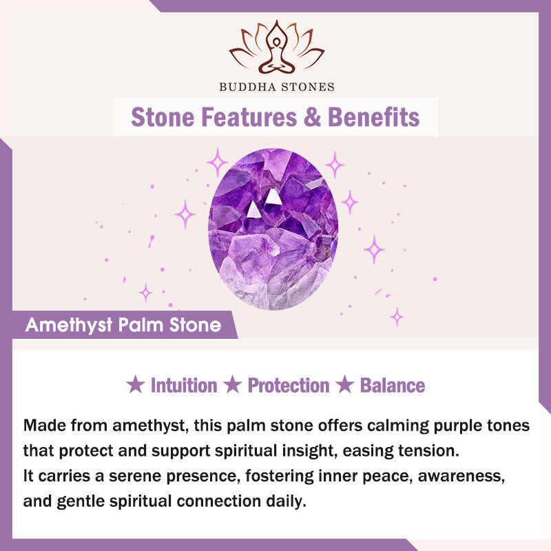 Buddha Stones Hope All Is Well With You Natural Amethyst Palm Stone Growth Crystal Decor