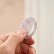 Buddha Stones Calm & Strength Natural Small Light Amethyst Worry Stone Protection Crystal Decor 3.5*4.5cm