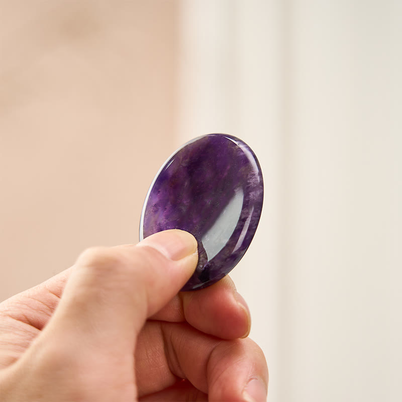 Buddha Stones Calm & Strength Natural Small Amethyst Worry Stone Balance Crystal Decor 3.5*4.5cm