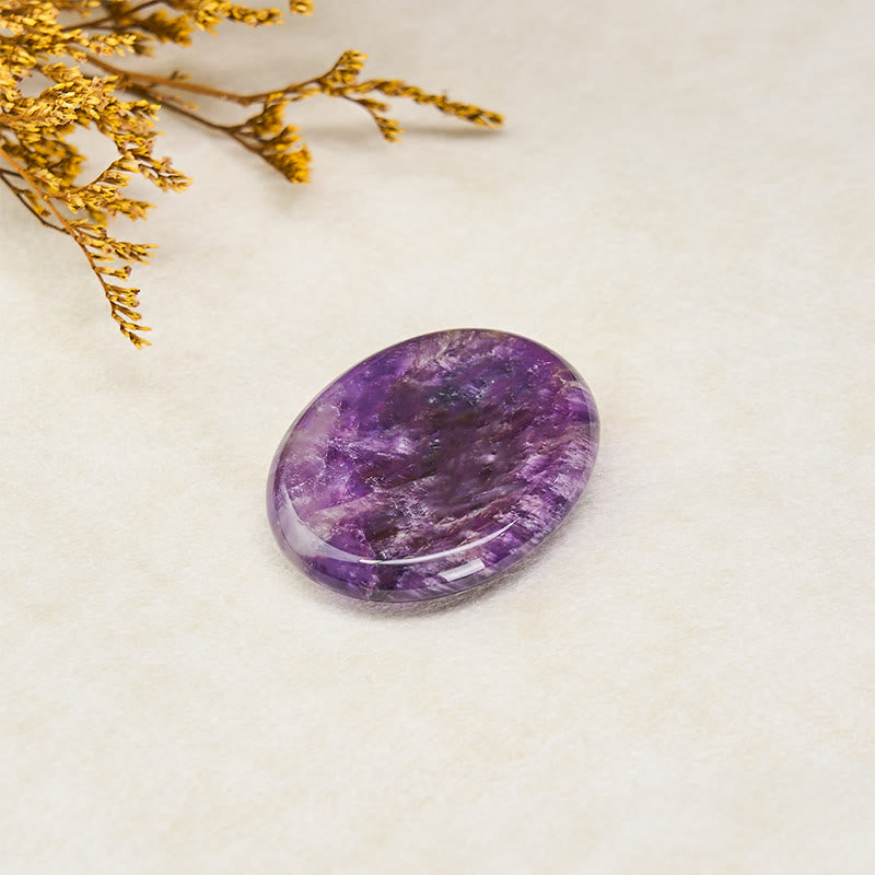 Buddha Stones Calm & Strength Natural Small Amethyst Worry Stone Balance Crystal Decor 3.5*4.5cm