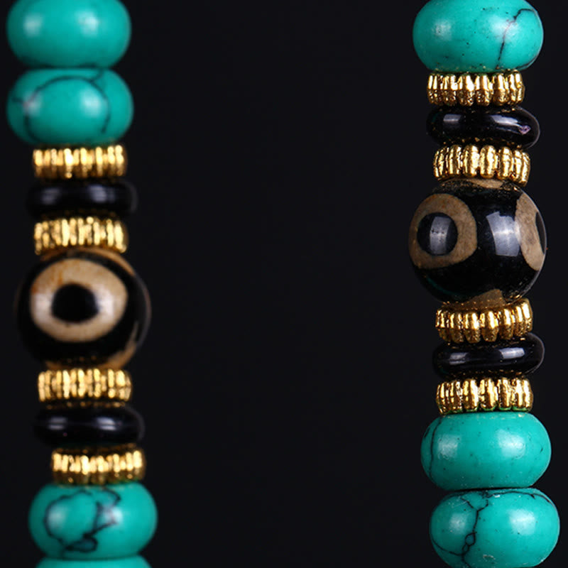 EverestArtStudios Tibetan 108 Beads Turquoise Dzi Bead Wisdom Balance Mala