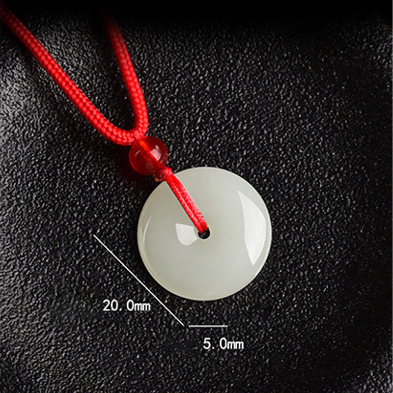 EverestArtstudios Jade Peace Buckle Abundance Red Rope Necklace Pendant
