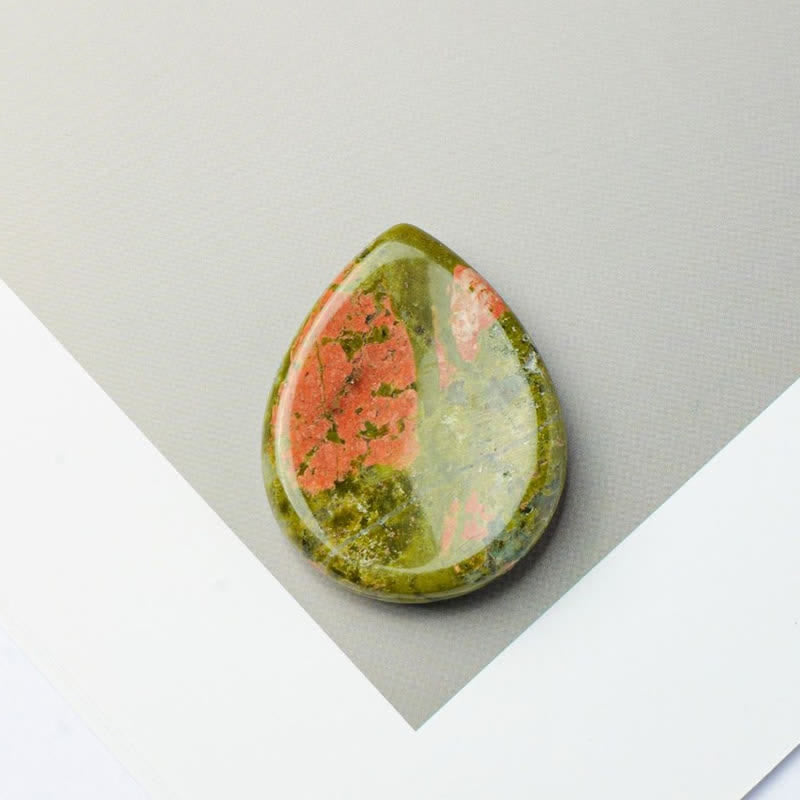 Buddha Stones Teardrop Shape Worry Stone Protection Crystal Decor 45*35*8mm