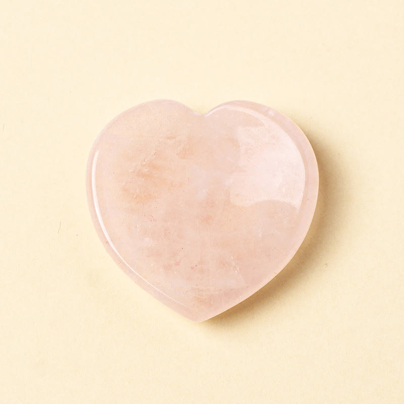 Buddha Stones Heart Worry Stone Opal Rose Quartz Motivation Crystal Decor 4*4*0.7cm