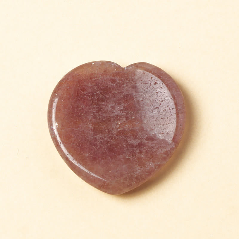 Buddha Stones Heart Worry Stone Opal Rose Quartz Motivation Crystal Decor 4*4*0.7cm