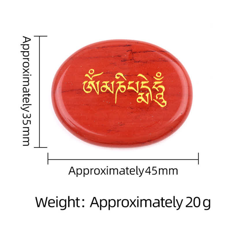 Buddha Stones Om Mani Padme Hum Amethyst Tiger Eye Palm Stone Crystal Decor 35*45mm