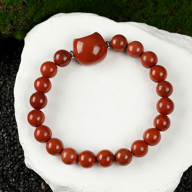 EverestArtStudios Cute Cat Design Blue Lace Agate Clear Quartz  Beaded Bracelet