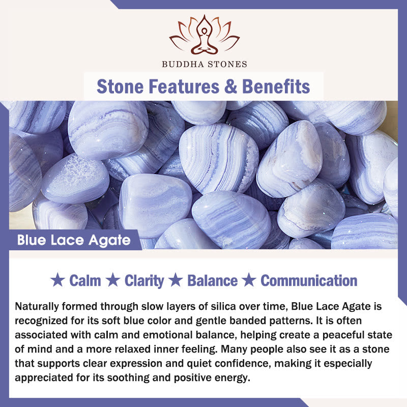Buddha Stones Natural Blue Lace Agate Rose Quartz Black Onyx Teardrop Design Balance Necklace Pendant