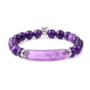 Buddha Stones Amethyst Tiger Eye Lapis Lazuli Green Aventurine Rhodonite Dalmatian Jasper Healing Bracelet