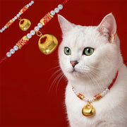 Buddha Stones Red String Plaited Koi Fish Fu Character Fortune Adjustable Cats Dogs Pet Collar