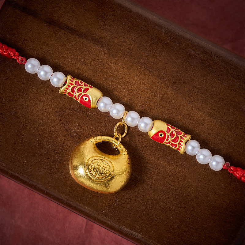 Buddha Stones Red String Plaited Koi Fish Fu Character Fortune Adjustable Cats Dogs Pet Collar