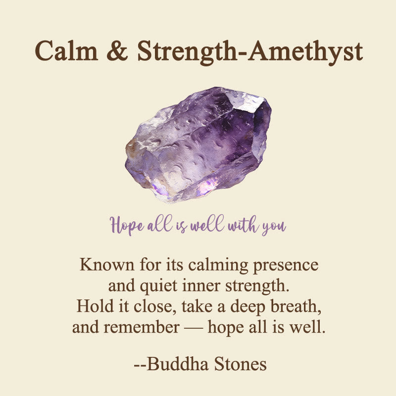Buddha Stones Hope All Is Well With You Natural Amethyst Palm Stone Growth Crystal Decor