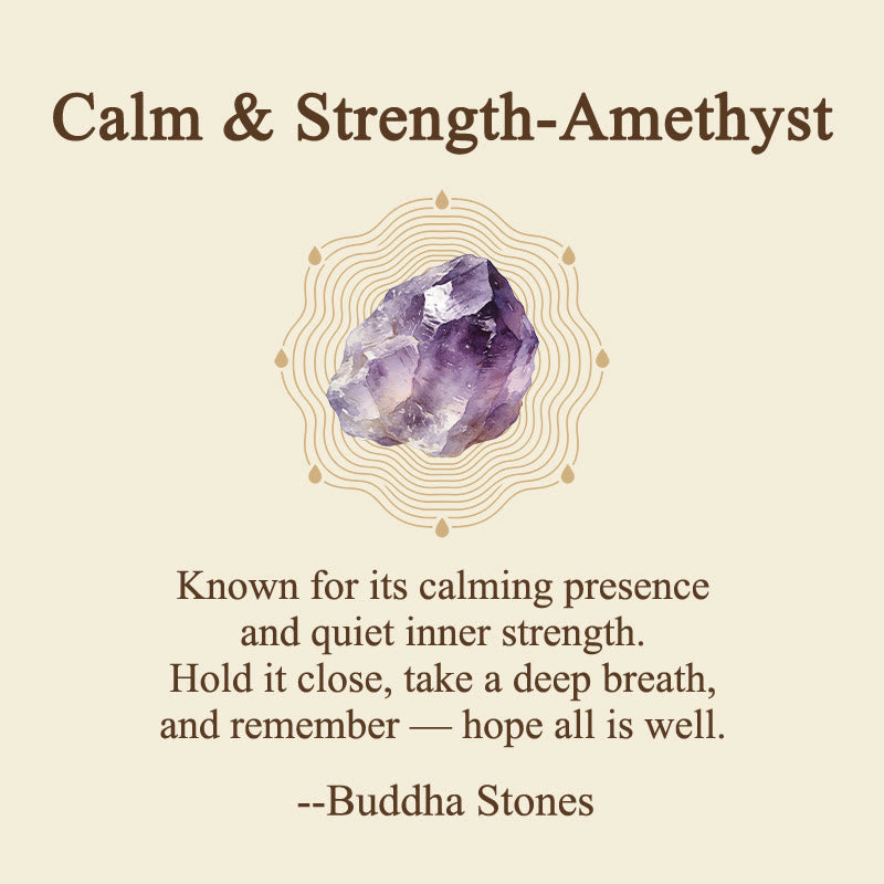 Buddha Stones Calm & Strength Natural Small Light Amethyst Worry Stone Protection Crystal Decor 3.5*4.5cm