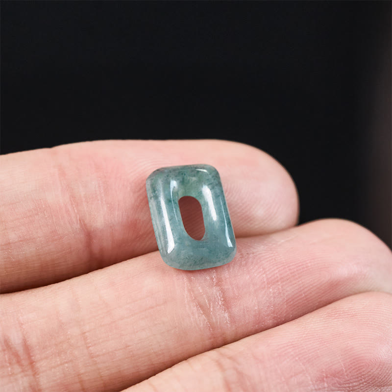 EverestArtstudios Mini Square Green Jade Abundance Necklace Pendant