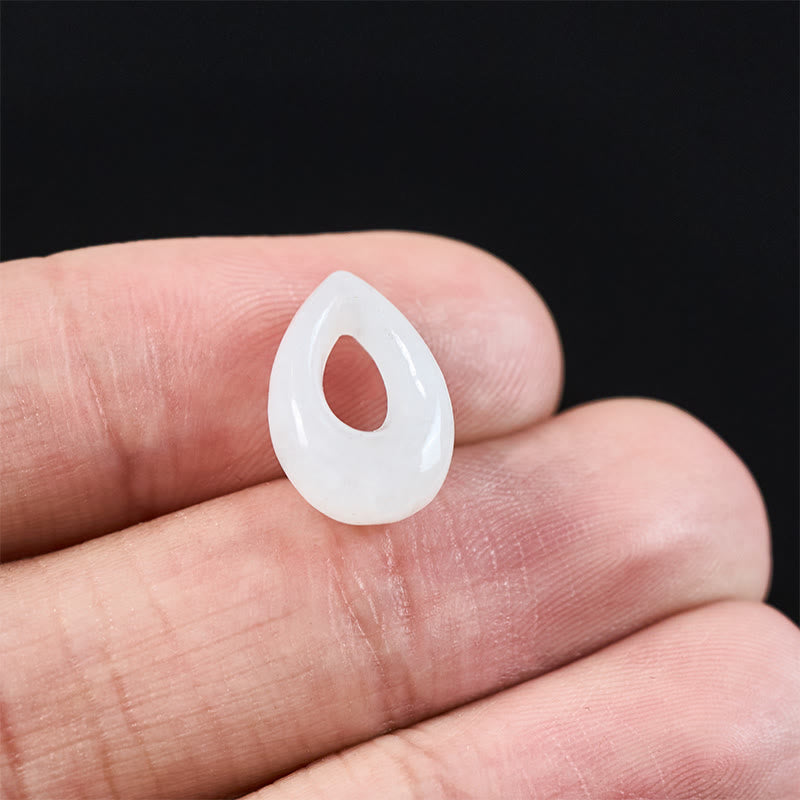 EverestArtstudios Water Droplet White Jade Luck Necklace Pendant