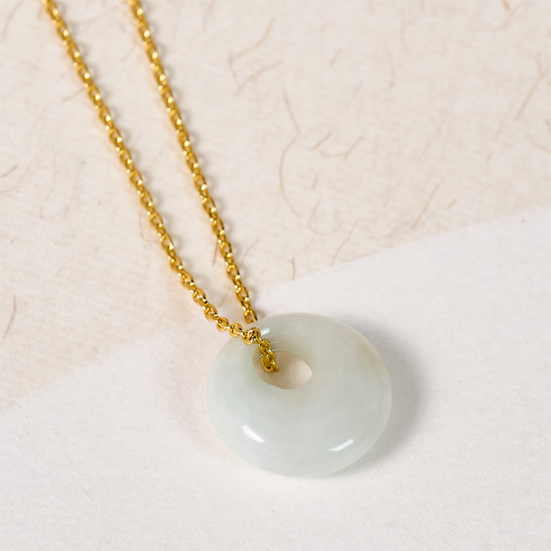 EverestArtstudios Round Buckle Jade Luck Necklace Pendant
