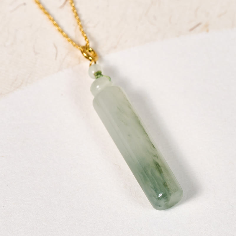 EverestArtstudios Cylinder Pattern Jade Luck Necklace Pendant