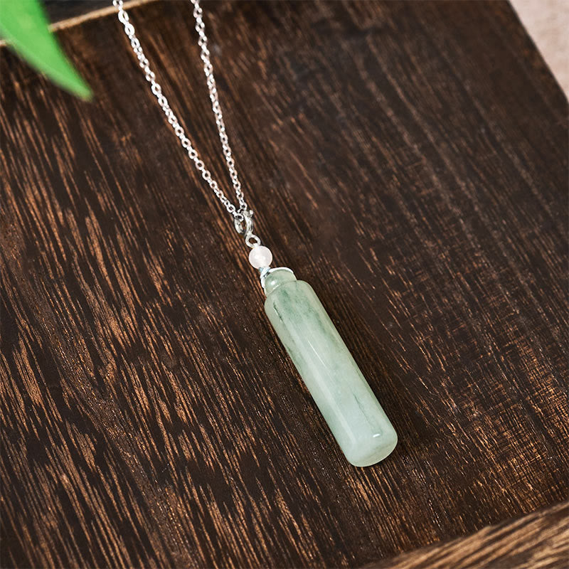 EverestArtstudios Cylinder Pattern Jade Luck Necklace Pendant