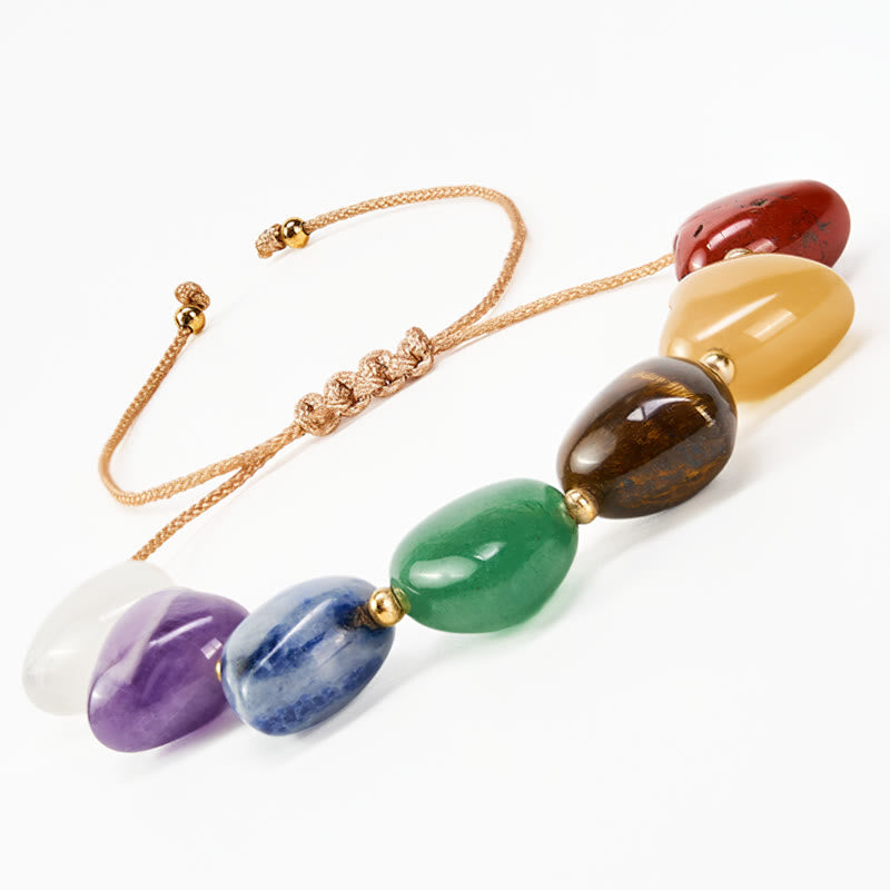 Buddha Stones Love Heart Red Agate Amethyst Green Aventurine Colorful Crystal Confidence Braided Bracelet