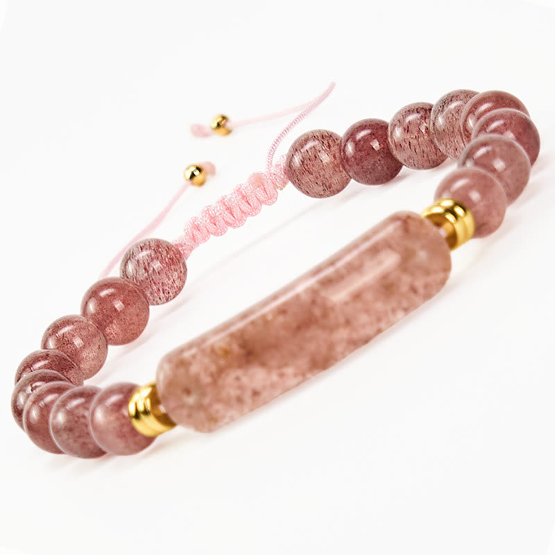 Buddha Stones Amethyst Green Aventurine Tiger Eye Strawberry Quartz Positive Transformation Bracelet