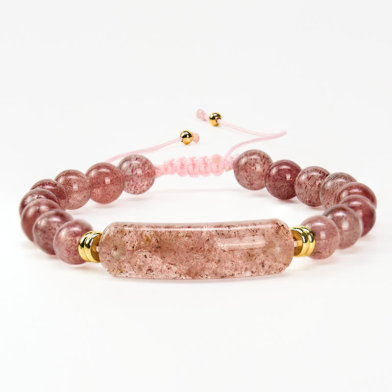 Buddha Stones Amethyst Green Aventurine Tiger Eye Strawberry Quartz Positive Transformation Bracelet