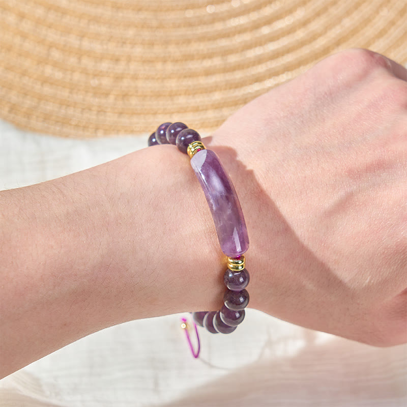 Buddha Stones Amethyst Green Aventurine Tiger Eye Strawberry Quartz Positive Transformation Bracelet