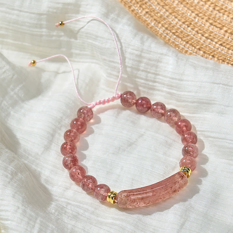 Buddha Stones Amethyst Green Aventurine Tiger Eye Strawberry Quartz Positive Transformation Bracelet