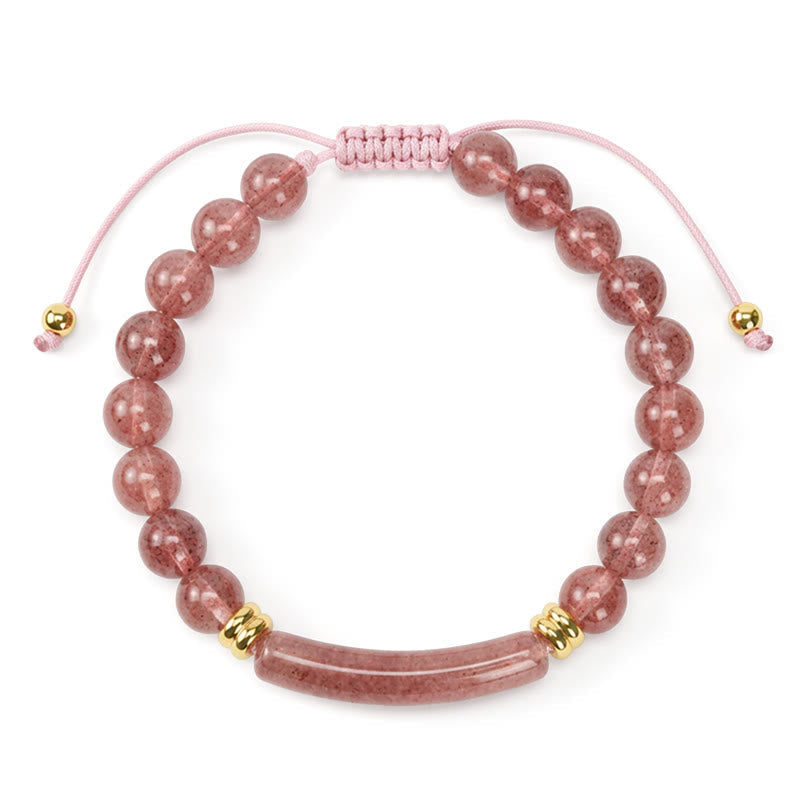 Buddha Stones Amethyst Green Aventurine Tiger Eye Strawberry Quartz Positive Transformation Bracelet