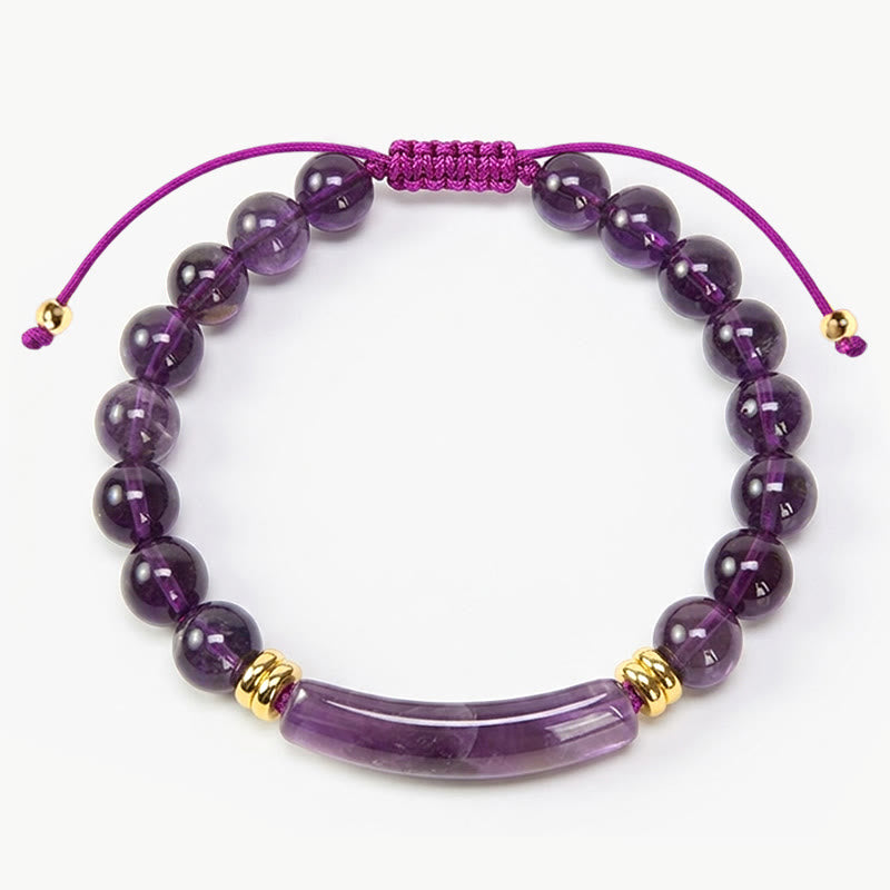 Buddha Stones Amethyst Green Aventurine Tiger Eye Strawberry Quartz Positive Transformation Bracelet