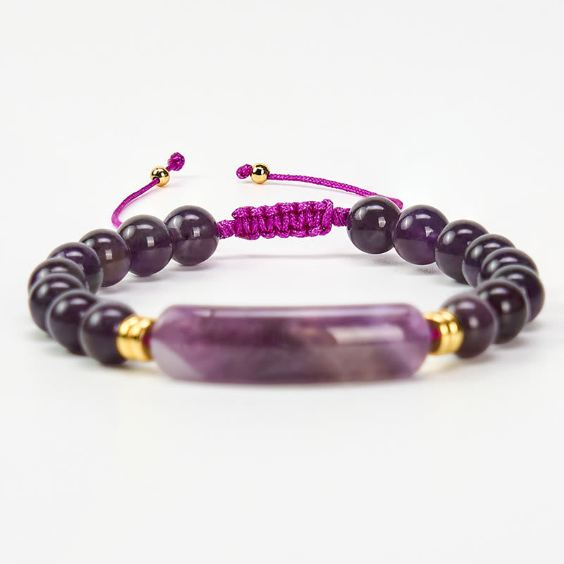 Buddha Stones Amethyst Green Aventurine Tiger Eye Strawberry Quartz Positive Transformation Bracelet